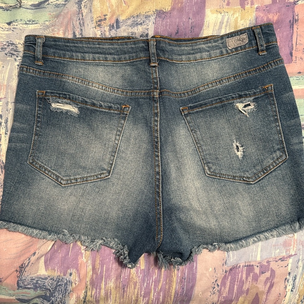 Distressed Denim Shorts - Picture 2 of 4